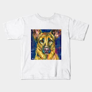 Colorful German Shepherd Artistic Painting Kids T-Shirt